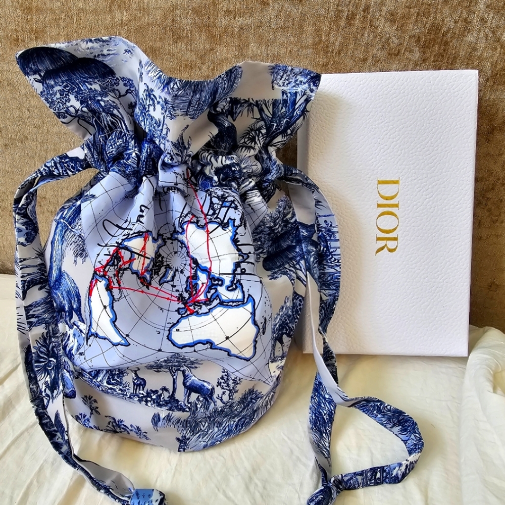 DIOR cosmetic bucket pouch.